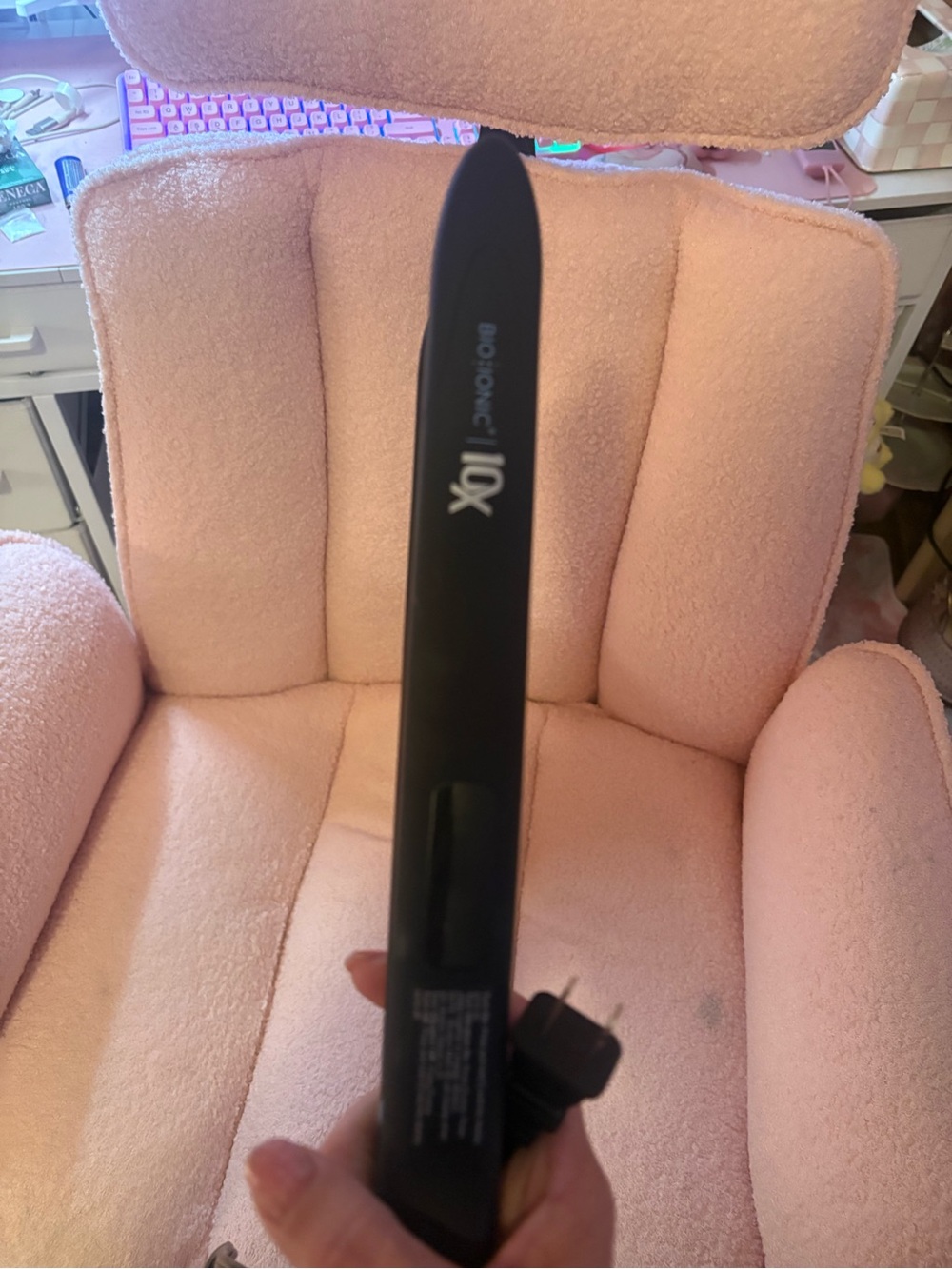 Bio Ionic 10X Pro 1ā Styling Flat Iron Black Vibrating Plates